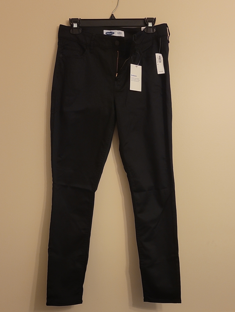 Old Navy Rockstar Black Skinny Jeans - Sleek Sateen Stretch Fit Size 10